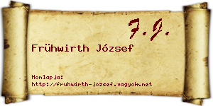 Frühwirth József névjegykártya
