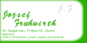 jozsef fruhwirth business card